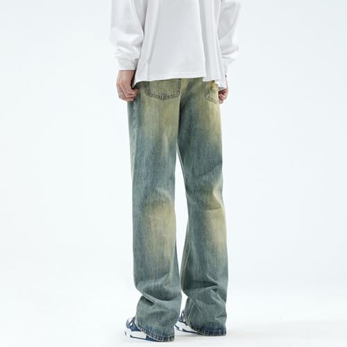 Jeans Pants Trousers Denim High Street Washed Men's Micro Horn Design Feel Loose Classic Wide Leg4