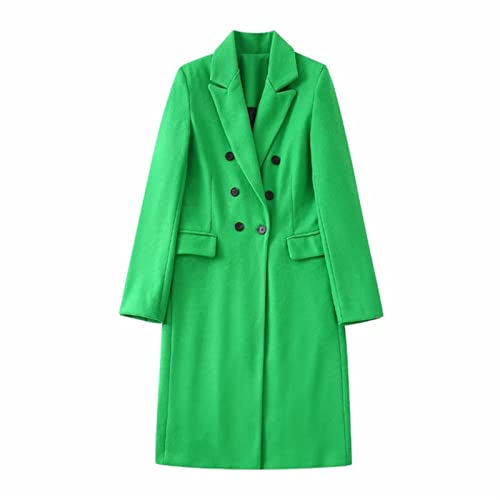 Manteau de costume vert haut de gamme coupe mince vintage boutons croisés