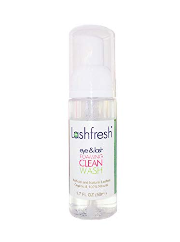 Lashfresh Eye & Lash Foaming Clean Wash Eyelash Extension Cleanser Organic/Natural + Style and Cleansing Brush 50ml