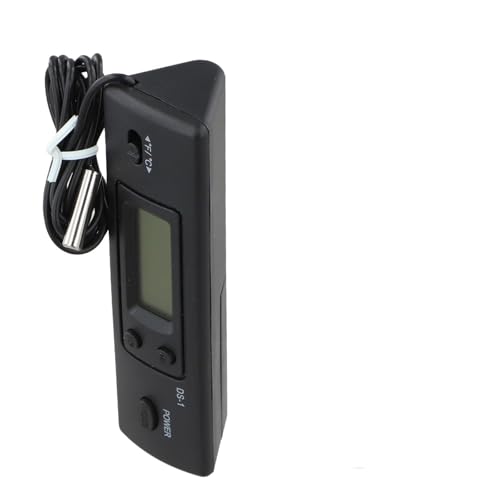 CashMuch Termómetro digital para coche con sonda para temperatura interior y exterior, función de reloj, material ABS, color negro
