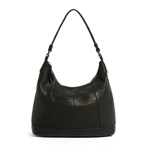 American Leather Co. – Bolsa Hudson Hobo – Design lindo e soberbamente moderno, Preto liso