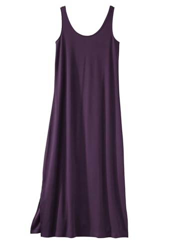 Image of Fair Indigo Women's 100% Organic Pima Cotton Midi Tank Dress