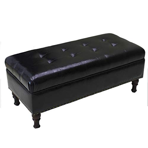 Z-stool PU Leather Ottoman Bench Upholstered Seat Cushion Footstool Black Bedroom Bench Living Room Sofa Stool (Size : 120cm)
