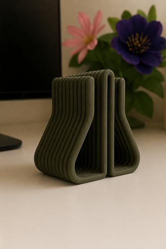 Image of Yellow Lab | Vertical Laptop Stand | Dual Slots | Compatible with All laptops | Space-Saving Design | Scratch-Resistant | Green | (Army Green)