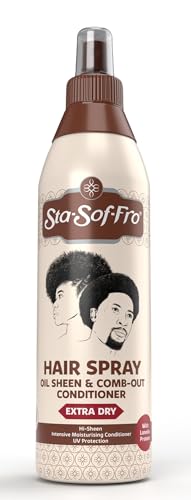 SoftSheen-Carson Sta-Sof-Fro Hair & Scalp Spray Comb Out Conditioner with Lanolin Extra Dry 8 fl oz Brown