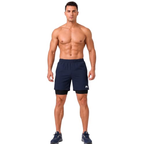 Image of NEVER LOSE 2-in-1 Sports Shorts with Phone Pocket, Light Weight & Quick Dry for Gym, Running & Athletic wear Men & Women