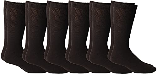 Yacht & Smith Mens King Size Diabetic Socks for Big & Tall Men, Cotton Crew Diabetic, Nephropathy Socks