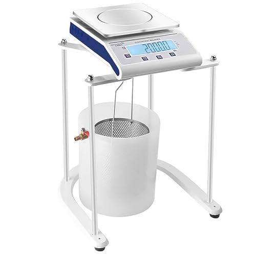 Electronic Hydrostatic Balance, 5kg Capacity Lab Scale, 0.1g/0.01g Precision, LCD Display, Data Output, Measure Solid Density in g/kg/lb - Ideal for Laboratory Use
