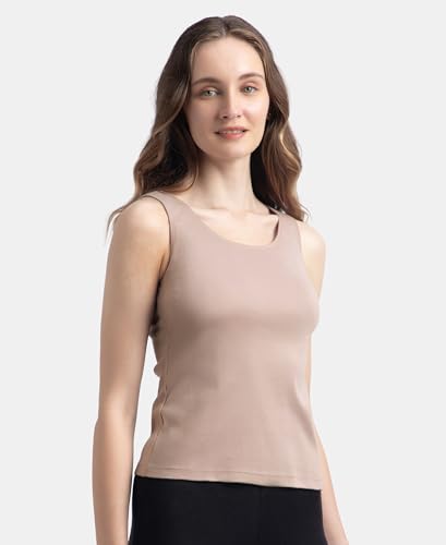 Image of Jockey 1535 Women Super Combed Cotton Rib Fabric Inner Tank Top With StayFresh Treatment