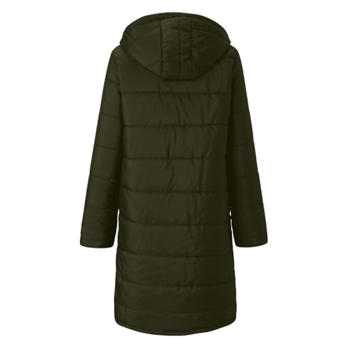 Manteau matelassé long avec fermeture éclair et capuche épaisse - 4