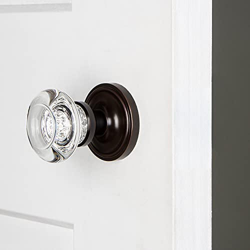 Image of Nostalgic Warehouse Classic Rosette Round Clear Crystal Door Knob