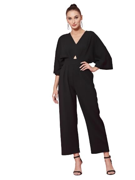 kassually jumpsuits for women Women Black Kimono Sleeve Solid Jumpsuit-picture-58