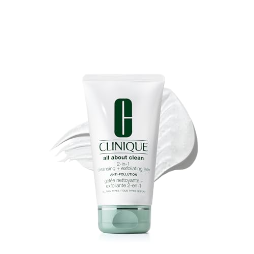 Clinique All About Clean 2-in-1 Cleansing + Exfoliating Jelly, Face Wash & Exfoliator With Salicylic...