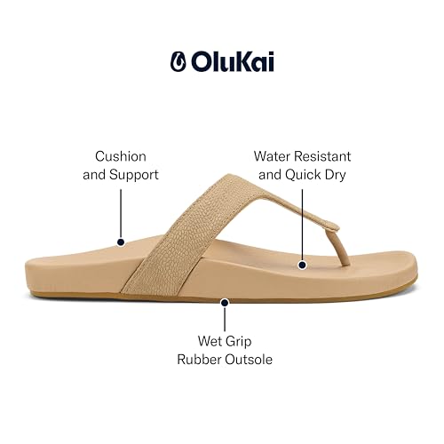 Image of OluKai Kipe'a Lipi Women's Beach Sandal, Soft Leather Flip-Flop