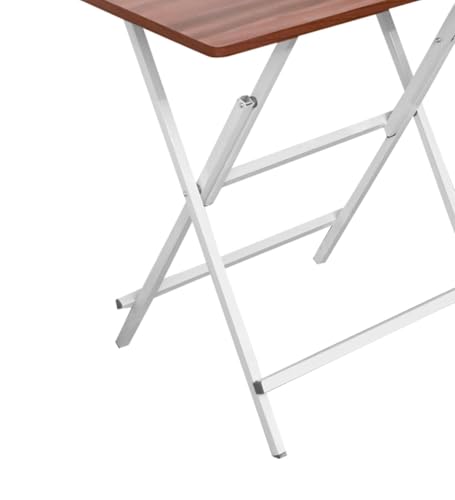 Image of Faburaa Compact Foldable 2 Seater Dining Table | Strong CRC Steel Frame | Easy Fold & Store Design | 30x18 Inch | Light Brown