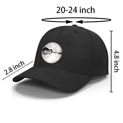 Moonlight Guitar Baseball Cap Adjustable Unstructured Cotton Dad Hat Sun Protection Hats Printed Baseball Cap Men's And Women's Baseball Cap Outdoor Sports Baseball Cap Great Gift #TOP3