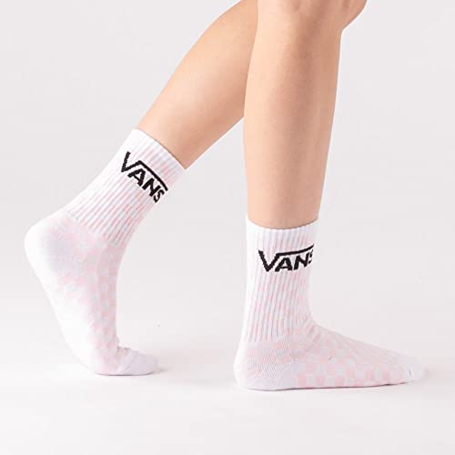 Vans, Women's Crew Socks - 3 Pair Pack (6.5-10, Black/White/Pink Checks) #TOP1