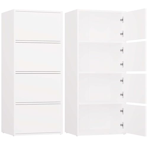 CDF Kommode Schrank Hochschrank mit 4 Türen und Einlegeböden IDEAL FÜR...