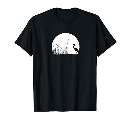 Heron In The Reeds Zen Mood Nature Lovers T-Shirt