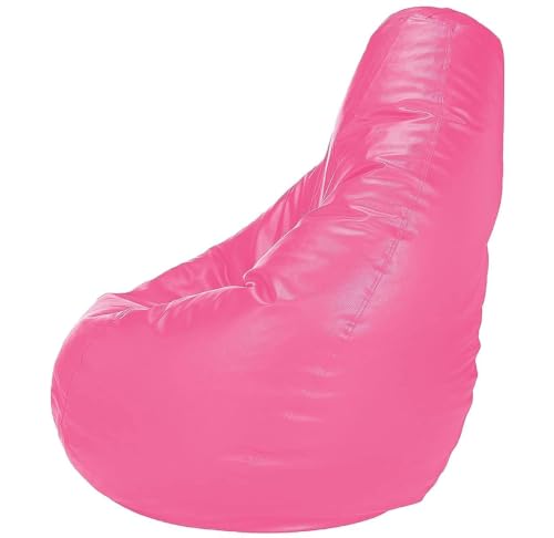 Image of Casa Copenhagen Premium Leather Bean Bag Chair, Filled with Beans | Capacity: Upto 7 Ft Height, 200 KG Weight | 5XL | Robotic Pink