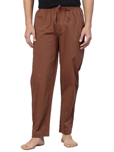 Image of Majestic Man Men's Pure Cotton Solid Lounge Pyjama Pants| Comfort Fit | Elastic Waist with Drawstring | 3 Pockets | Front Zip Closure