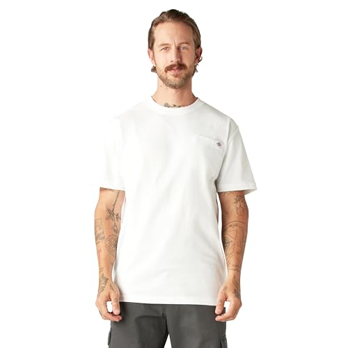 Dickies - Cuello Redondo de Manga Corta para Hombre, Blanco, XX-Large Tall