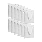MR.R Sublimation Blanks 6 Pieces 14''X16'' White Reusable Canvas Tote Bag, Lightweight Grocery Shopping Bag,Gift Bags,Book Bags for Heat Transfer Printing