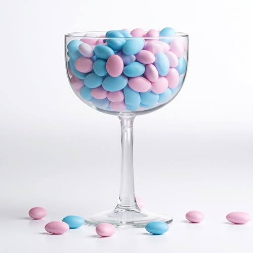 Decoraparty Calice Porta Confetti Trasparente, Bicchiere Gigante Maxi Centrotavola Coppa da Tavola per Caramelle Cioccolatini Portaconfetti Confettata - Diametro 16 cm x Altezza 24 cm