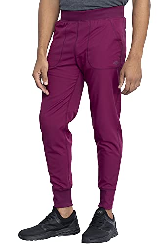 Dickies Dynamix Men Scrubs Pant Natural Rise Jogger DK040S, L Short, Wine
