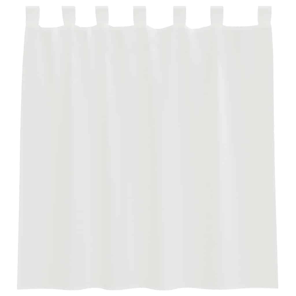 Zasłony z woalu, z pętelkami, 2 sztuki, białe, 140 x 140 cm, przezroczysta zasłona okienna do salonu, sypialni, kuchni, lekka firana dekoracyjna z ochroną przed wzrokiem i słońcem