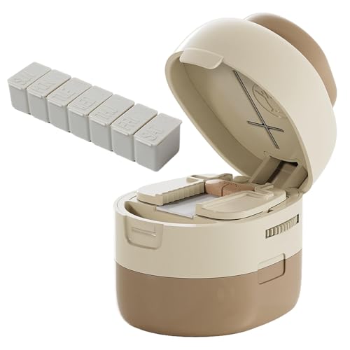 1 Coupe Comprimé 1 Pilulier Comprend Un Coupe-Comprimés Dissimulé En Acier Inoxydable Convient À Tous Les Comprimés 1 Comprimé Divisé En 2 Parties 1 Comprimé Divisé En 4 Parties