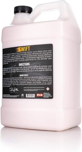 Image of P & S PROFESSIONAL DETAIL PRODUCTS Swift Clean & Shine - Interior Cleaner & Protectant for Leather, Vinyl, Plastic - Cleans, Conditions & Leaves a Satin Finish - Fresh Scent - 1 Gallon