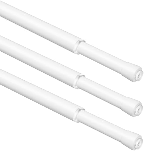 Weldun 3 Barras De Cortina De Tensión 3 En 1, Extensibles, Sin Taladrar, Barra De Resorte 13 Mm Para Ventanas, Armarios, Estanterías, 42-75 Mm