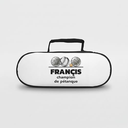 Mygoodprice Sacoche Housse Boules pétanque Pictogramme Triplette et cochonnet avec Texte Personnalisable