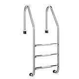 Goplus Steel Pool Ladder, Premium Stainless Steel Non-Slip 3-Step in-Pool Ladder, 331 Lbs Capacity