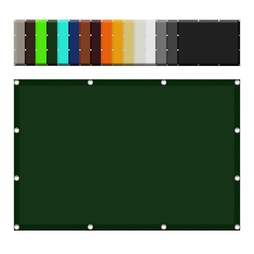Sun shade sail rectangulaire vert foncé imperméable avec œillets et corde de fixation - 2