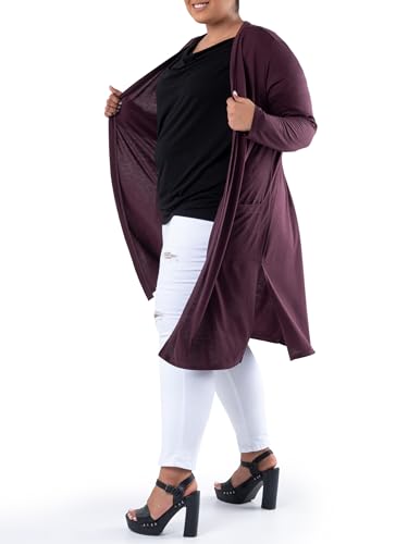 Wright's Women's Plus Size Jersey Duster Cardigan3