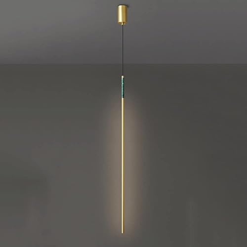 Lámparas colgantes luz de isla de techo de mármol natural luces LED modernas de latón lámpara colgante de tubo largo de barra lámpara de noche de