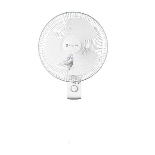Image of SINGER Brissa 22 High Speed Wall Fan | 115W Power | 100% Copper Motor | 100 CMM Air Delivery | 2100 RPM | Silent Operation | Adjustable Height | 2 Years Warranty | ISI Certified