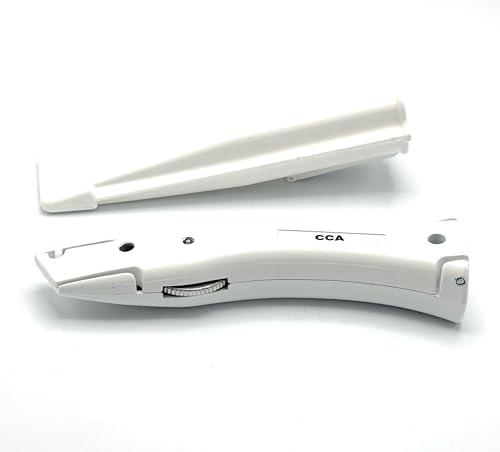 CCA White Carpet Cutter Tool with White Holder for Pro and DIY Installers