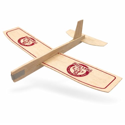Fred's Flyers Balsa Wood Airplane Kits - 5-Pack - USA Made Wooden Glider Toy Planes for Kids