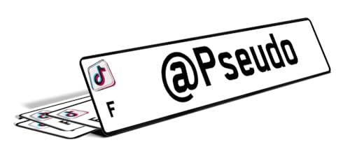 Plaque décorative Blanche TIK TOK Personnalisable, Cache Plaque Format 52x11 Design Plaque immatriculation