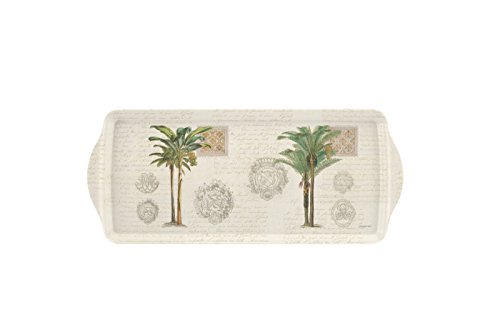 Pimpernel Vintage Palm Study Serving Tray – (15.2" x 6.5") Rectangular Melamine Platter with Antique Botanical Illustration, Durable Decorative Board for Food, Drinks, Indoor & Outdoor Use
