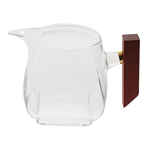 Alipis Glass Gravy Boat Sauce Cup Solid Wood Handle Milk Bottle for Restaurant Use