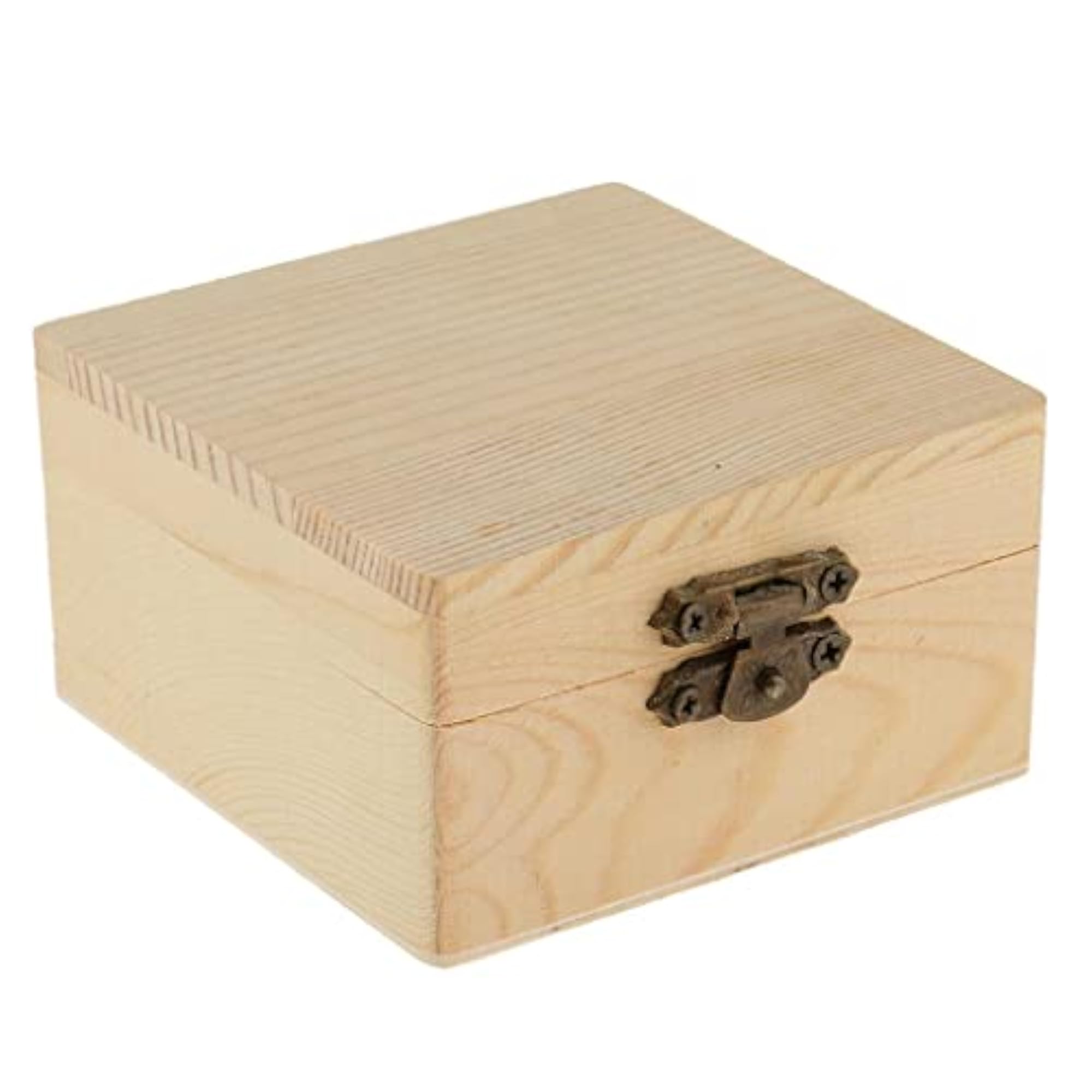 Blank Square Wooden Jewelry Gift Box for DIY Crafts