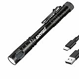 ANYGO Rechargeable Pen Light Flashlight, High Lumens Pocket Flashlight with Clip, Waterproof Small Flashlights, LED Mini EDC Tactical Flash Light for Inspection, Work, Repair