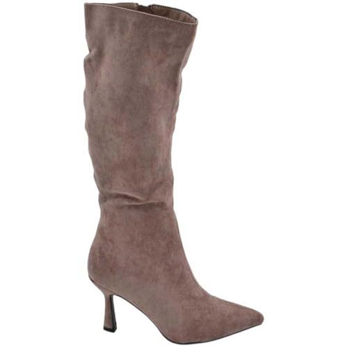 Stivali Alti Donna al Ginocchio in camoscio Beige...