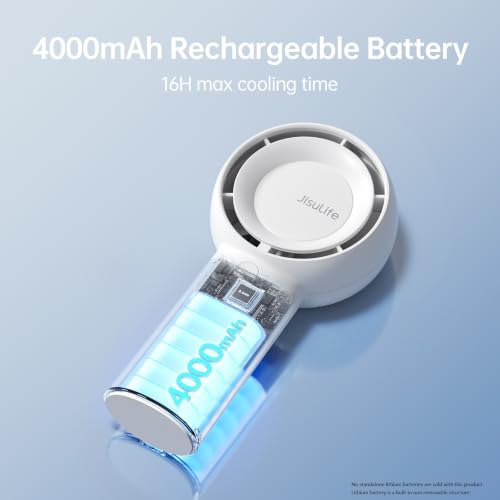 JISULIFE Ventilatore Tascabile Turbo Ricaricabile da 4000mAh con 5 Velocità - 9