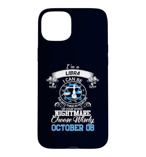 Libra Zodiac Sign Astrology Horoscope October 08 Birthday Case for iPhone 15 Plus