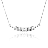 BAUMA AUTO Personalized Women Necklace with 1 to 6 Family Names Custom Beads Necklace Charm Pendant